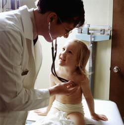 A doctor examining a patient