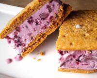 Blackberry ice cream sandwiches.