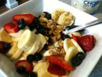 Greek yogurt with fruits and granola
