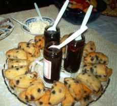 Blueberry scones with jam and clotted cream