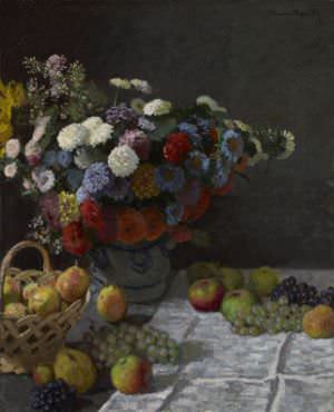 Still Life with Flowers and Fruit by Claude Monet.