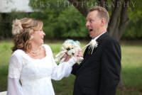 A happy couple on their wedding day