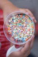 Rainbow Dippin' Dots ice cream.