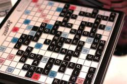 A Scrabble Board in an ongoing a game