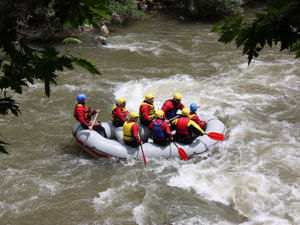 Rafting in River Struma at Kresna's Gorge.