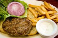 Lamb burger with Tzatziki (a Greek yogurt sauce)