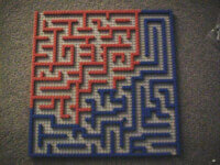 A maze made from Lego blocks